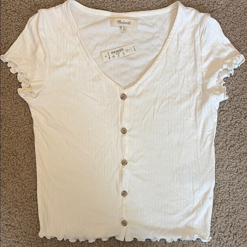 Madewell White Button-Down Women's Top